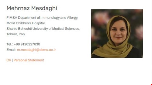 انتخاب خانم دکتر مهرناز مصداقی؛ نایب رییس انجمن ایمونولوژی و آلرژی ایران، به عضویت هیات مدیره اتحادیه بین‌المللی انجمن های ایمونولوژی (IUIS)